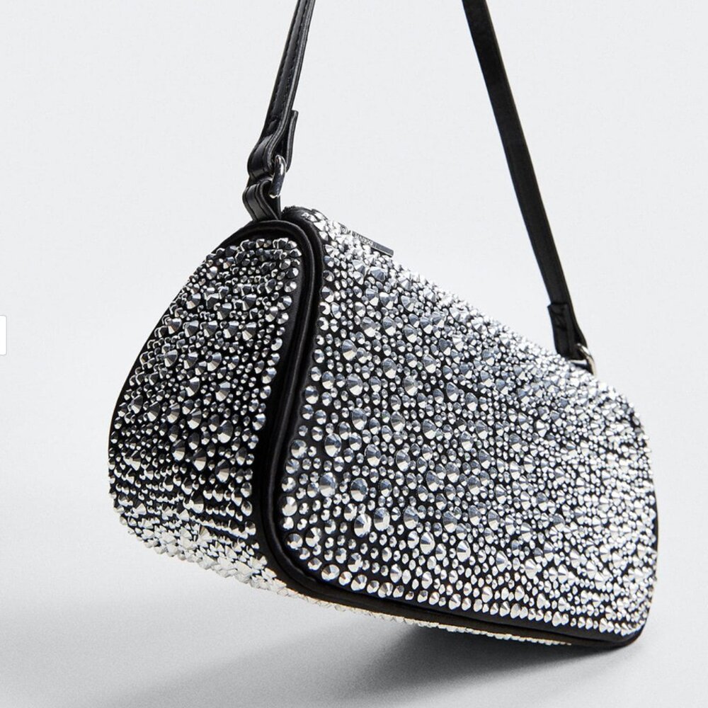 Mango Rhinestone Embellished Black Purse - Picture 5 of 5
